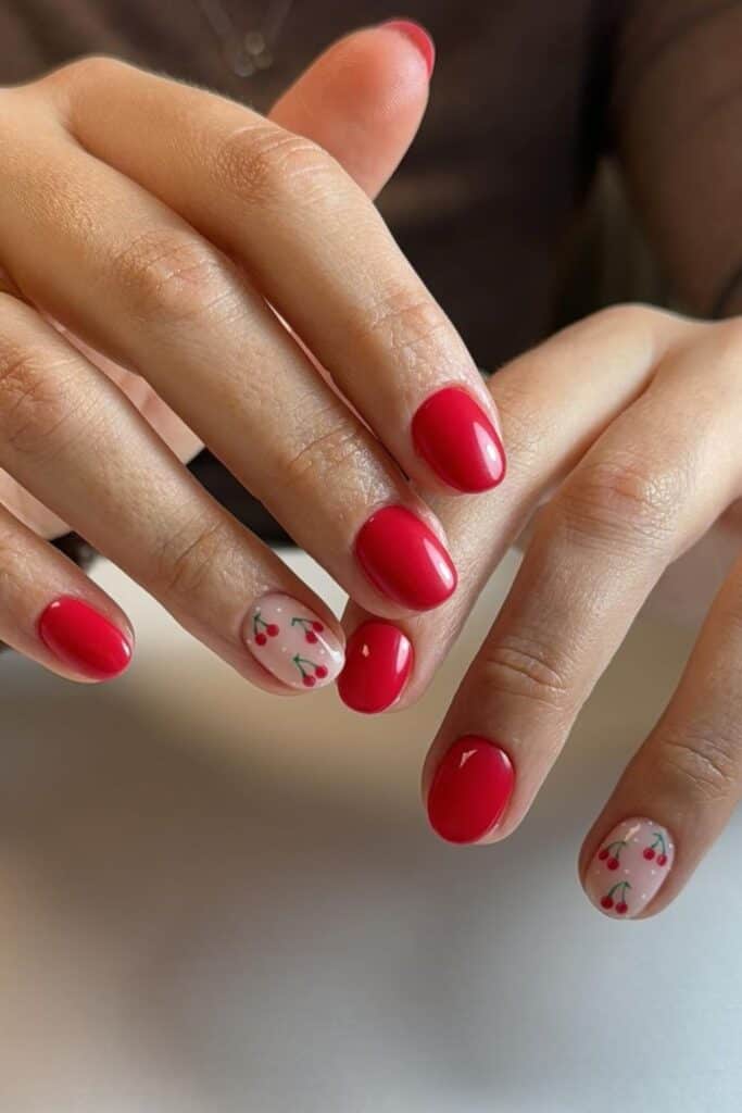 cherry nails design
