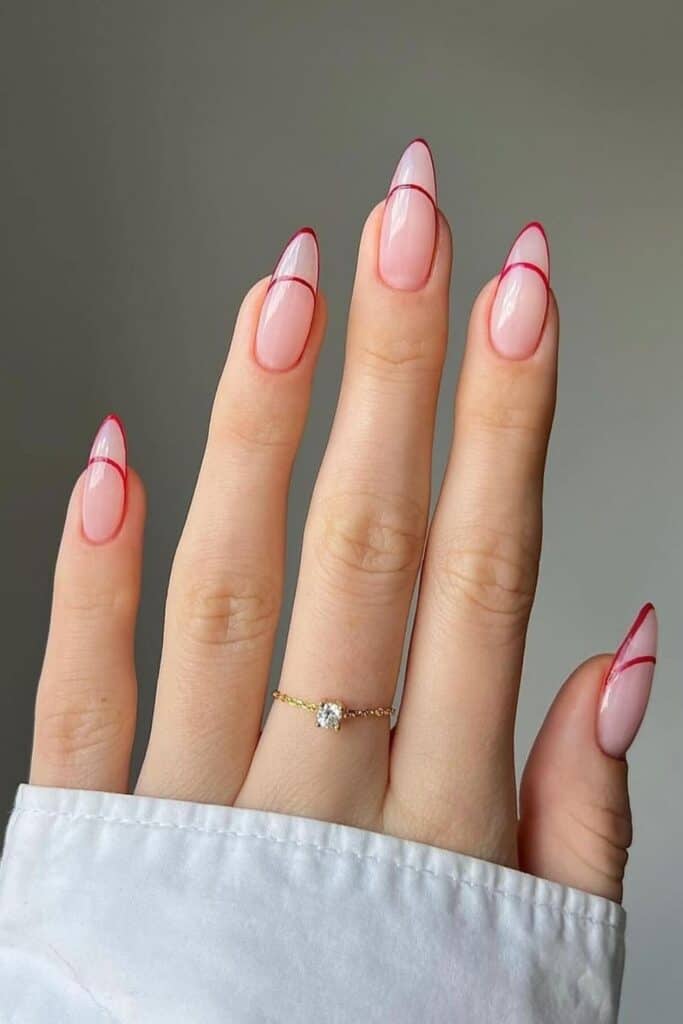 french tip red nail design