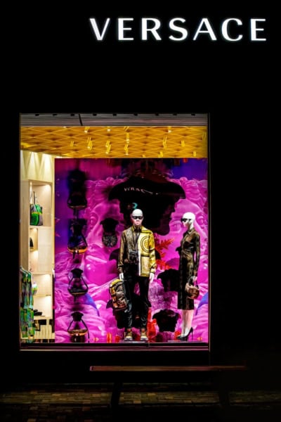 versace store window