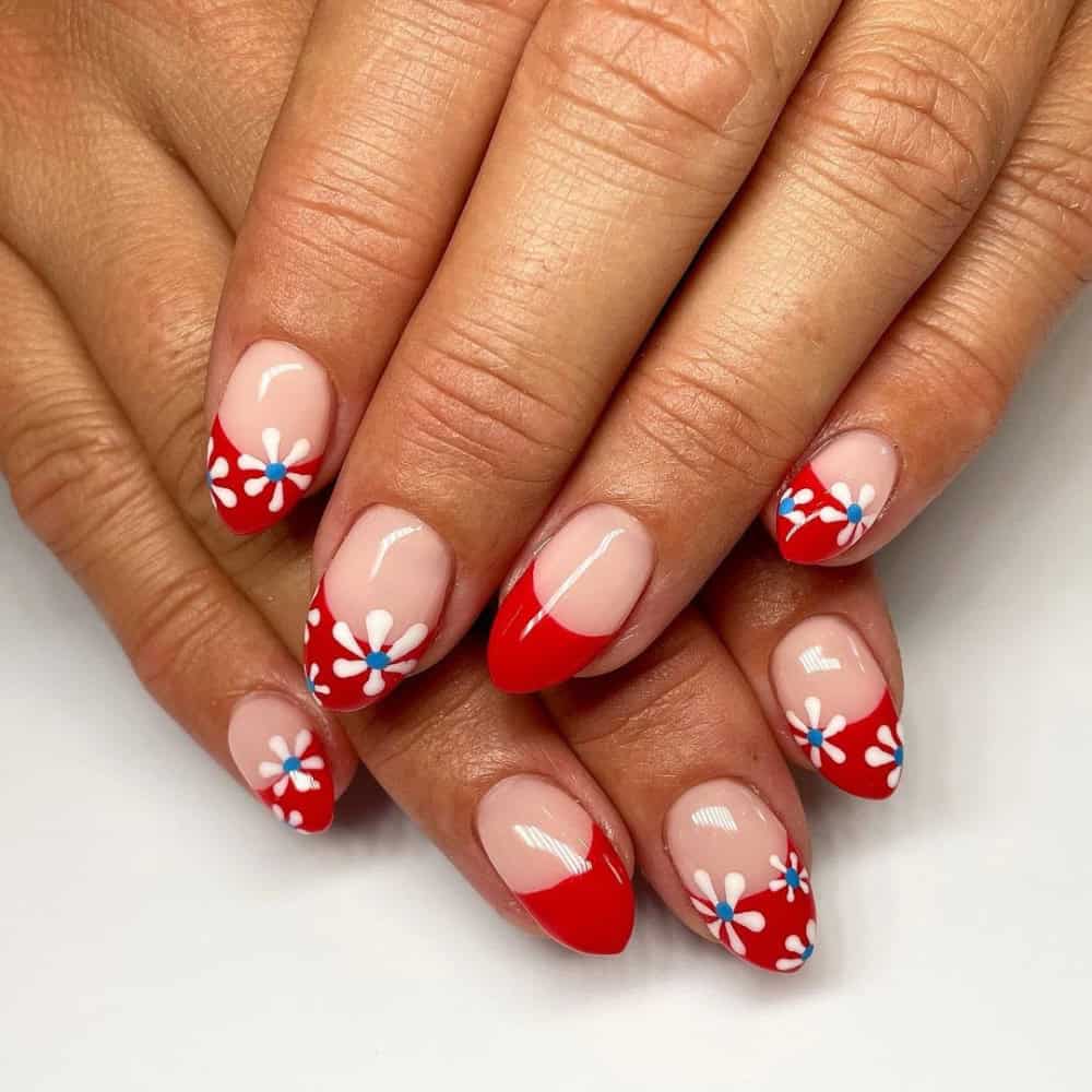flower nails french tip