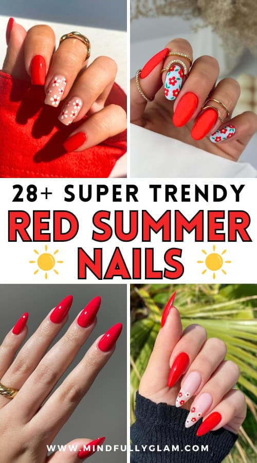 red summer nails