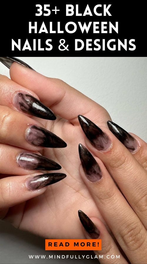 black halloween nails