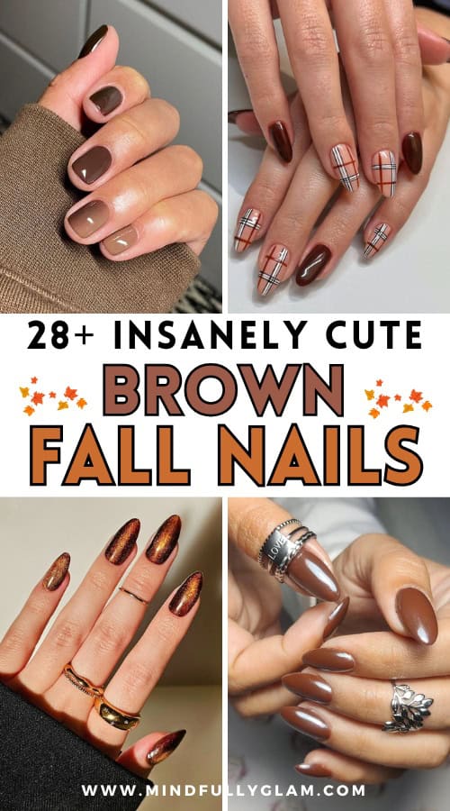 brown fall nails
